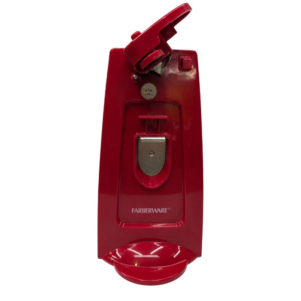 Faberware Electric Can Opener Red Corded Countertop Knife Sharpener with Manuel